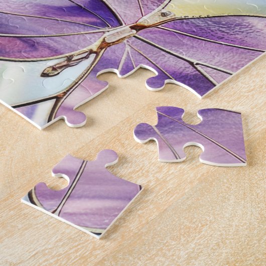 Blaue Lila Schmetterlinge Puzzle (Seite)