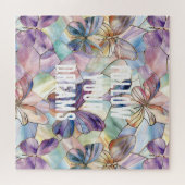 Blaue Lila Schmetterlinge Puzzle (Horizontal)