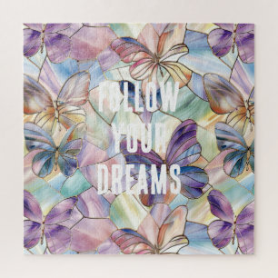 Blaue Lila Schmetterlinge Puzzle