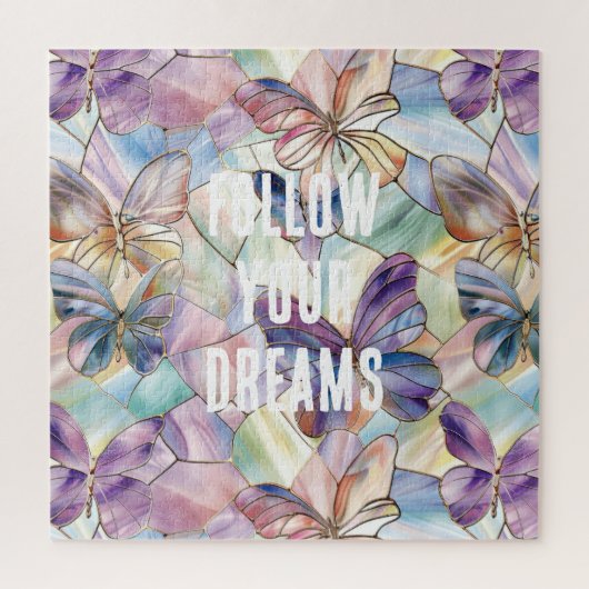 Blaue Lila Schmetterlinge Puzzle (Vertikal)