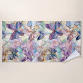 Blaue Lila Schmetterlinge Strandtuch (Vorderseite)