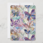 Blaue Lila Schmetterlinge zum Geburtstag Einladung (Rückseite)