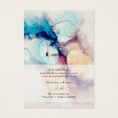 Blaue lila Schmuckkarte für Wasserfarbfolie (Rückseite)