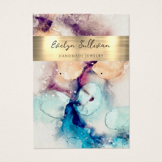 Blaue lila Schmuckkarte für Wasserfarbfolie (Vorderseite)