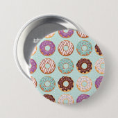  Blaue, Lila, schokoladenförmige Donuts Bäckerei L Button (Vorne & Hinten)