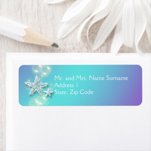 Blaue lila Seesternblasen (Insitu)