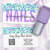 Blaue Lila Sequenzen Große TextNAILS Benutzerdefin Visitenkarte