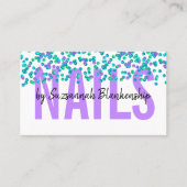 Blaue Lila Sequenzen Große TextNAILS Benutzerdefin Visitenkarte (Vorderseite)