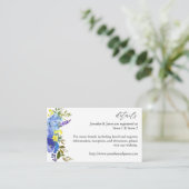 Blaue Lila und gelbe Blumendetails 2 Begleitkarte (Stehend Vorderseite)