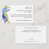 Blaue Lila und gelbe Blumendetails 2 Begleitkarte (Vorne/Hinten)