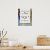 Blaue, Lila und goldfarbene Abstrakte Alkoholtinte Poster (Küche)