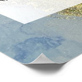 Blaue, Lila und goldfarbene Abstrakte Alkoholtinte Poster (Ecke)