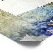 Blaue, Lila und goldmarmorierte Alkoholtink DIY Poster (Ecke)