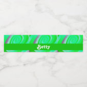 Blaue, lila und grüne Gradientenkreise Wasserflaschenetikett (Einzelnes Label)