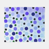 blaue Lila und grüne Polka-Punkte, Fleecedecke (Vorderseite (Horizontal))