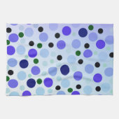 blaue Lila und grüne Polka-Punkte, Geschirrtuch (Horizontal)