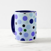 blaue Lila und grüne Polka-Punkte, Tasse (Vorderseite Links)
