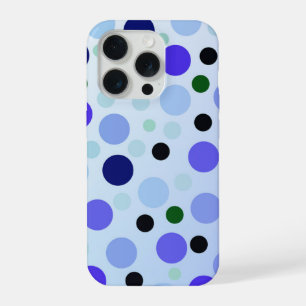Blaue Lila und Grüne Tupfen, iPhone 15 Pro Hülle