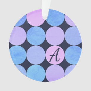 Blaue Lila- und Rosa-Kreismonogramm Ornament