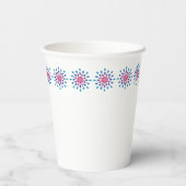 Blaue, lila und rosa Teardrops Pappbecher (Rückseite)