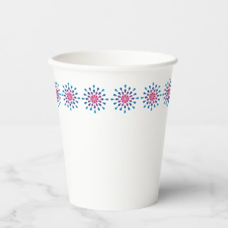 Blaue, lila und rosa Teardrops Pappbecher