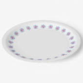 Blaue, lila und rosa Teardrops Pappteller (Schrägansicht)