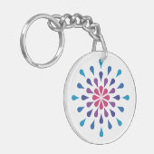 Blaue, lila und rosa Teardrops Schlüsselanhänger (Vorderseite links)