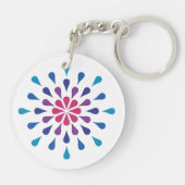 Blaue, lila und rosa Teardrops Schlüsselanhänger (Rückseite)