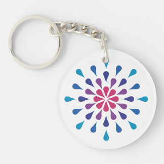 Blaue, lila und rosa Teardrops Schlüsselanhänger