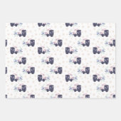 Blaue, Lila und weiße Kaninchen Ostern Geschenkpapier Set (Vorderseite 2)