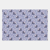 Blaue, Lila und weiße Kaninchen Ostern Geschenkpapier Set (Vorderseite)