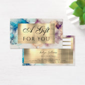 Blaue Lila Wasserfarbe und Gold Fossilienkarte (Schreibtisch)