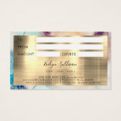 Blaue Lila Wasserfarbe und Gold Fossilienkarte (Rückseite)