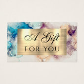 Blaue Lila Wasserfarbe und Gold Fossilienkarte (Vorderseite)