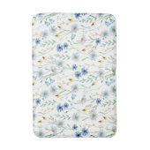 Blaue Lila Wasserfarbe Wildblume Badematte (Vorderseite Vertikal)