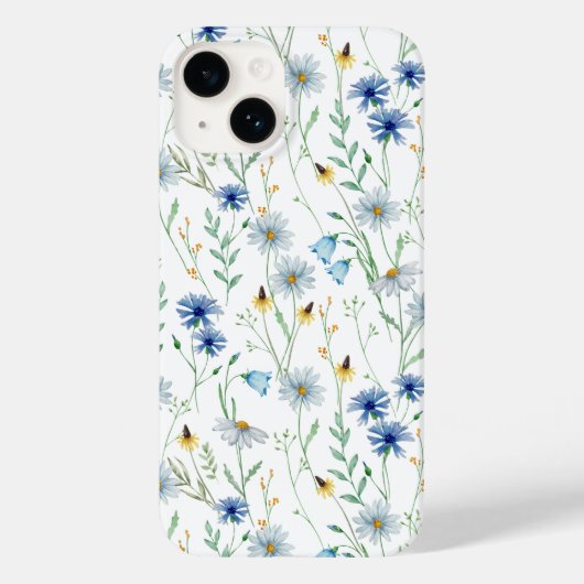 Blaue Lila Wasserfarbe Wildblume Case-Mate iPhone Hülle (Rückseite)