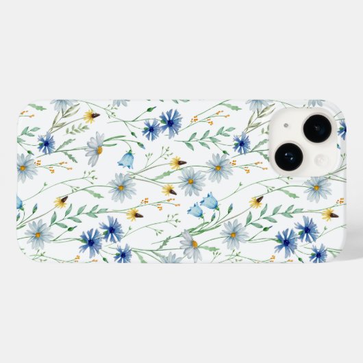 Blaue Lila Wasserfarbe Wildblume Case-Mate iPhone Hülle (Rückseite (Horizontal))