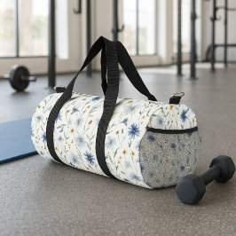Blaue Lila Wasserfarbe Wildblume Duffle Bag