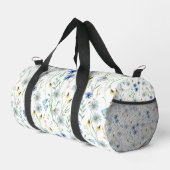 Blaue Lila Wasserfarbe Wildblume Duffle Bag (Rechte Ecke)