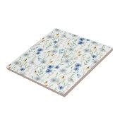 Blaue Lila Wasserfarbe Wildblume Fliese (Seite)