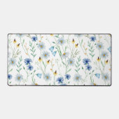 Blaue Lila Wasserfarbe Wildblume Schreibtischunterlage (Vorderseite)