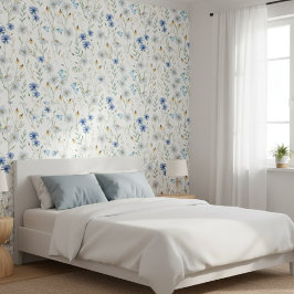 Blaue Lila Wasserfarbe Wildblume Tapete