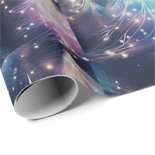 Blaue Lila Weiße Bäume Moderne Weihnachten Geschenkpapier (Rolleneckpunkt)