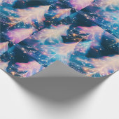 Blaue Lila Weiße Bäume Moderne Weihnachten Geschenkpapier (Ecke)