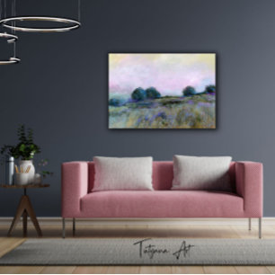 Blaue Lila Wiesenlandschaft Leinwanddruck