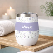 Blaue Lila Wildblumen-Wasserfarbe-Monogramm-Name