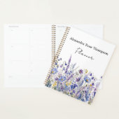 Blaue Lila Wildblumen-Wasserfarbe Planer (Anzeige)
