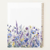 Blaue Lila Wildblumen-Wasserfarbe Planer (Rückseite)