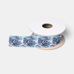 Blaue Lilac-Rose des Cerulean Artistic Satinband