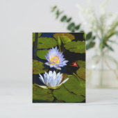 Blaue Lilie Ankündigungspostkarte (Stehend Vorderseite)